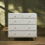 Orchids Lux Stanford Leather White 38"W X 20"D X 36"H Five Drawer Chest