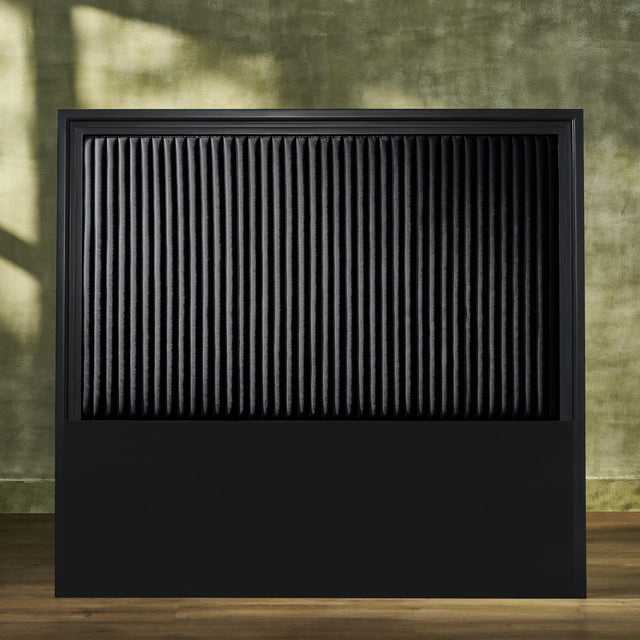 Orchids Lux Stanford Leather Black 65"W X 2"D X 60"H Headboard