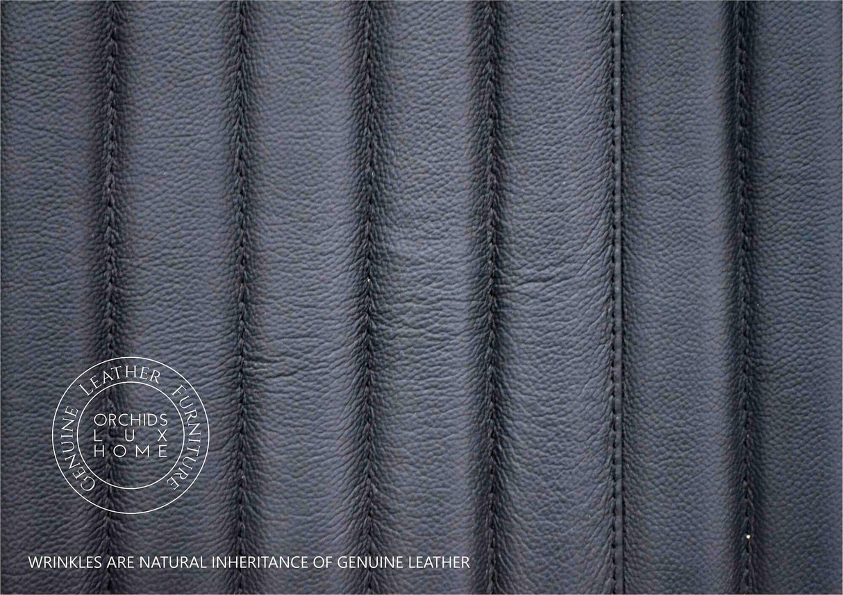 Orchids Lux Stanford Leather Black 65"W X 2"D X 60"H Headboard