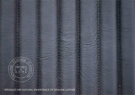 Orchids Lux Stanford Leather Black 65"W X 2"D X 60"H Headboard