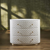 Orchids Lux Harvard Leather White 38"W X 20"D X 30"H Drawer Chest