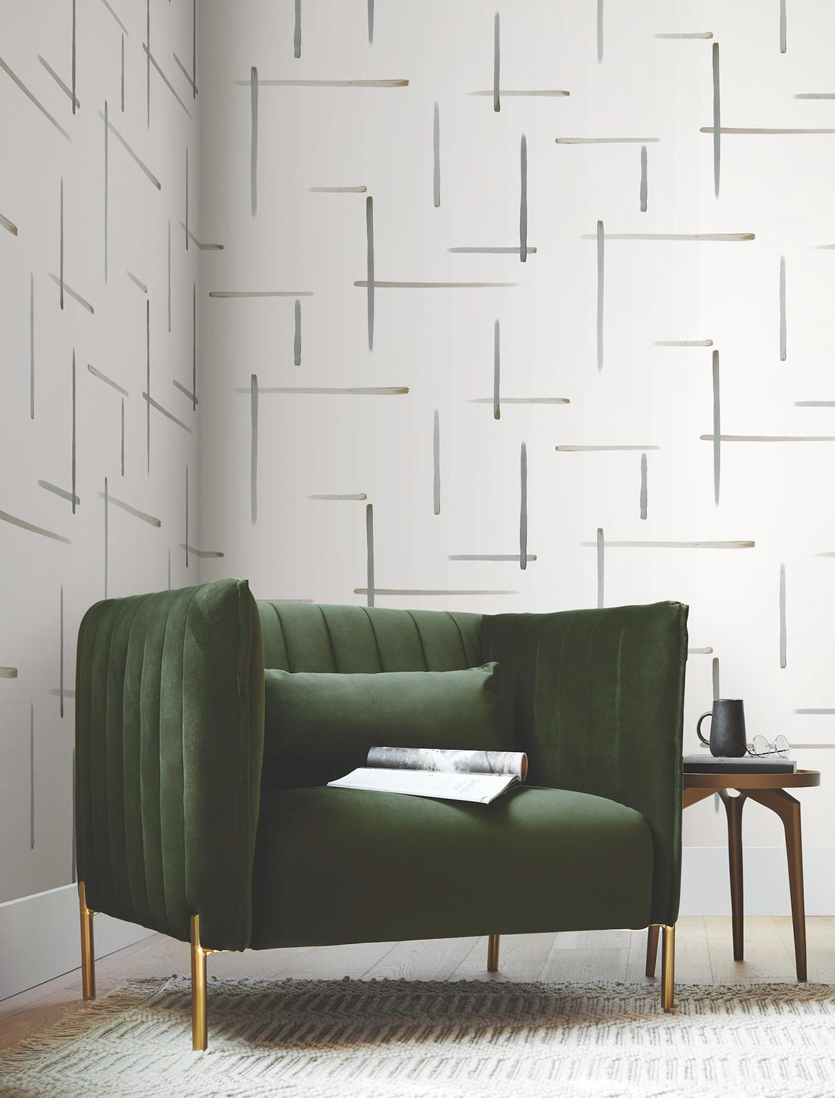 York Wallcoverings Gilded Sumi-E Black & Gold Wallpaper