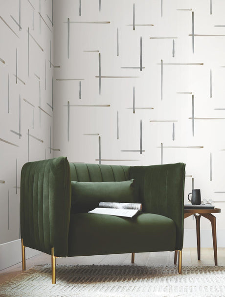 York Wallcoverings Gilded Sumi-E Black & Gold Wallpaper