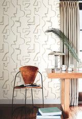 York Wallcoverings Abstract Aura Caramel & Cream Wallpaper