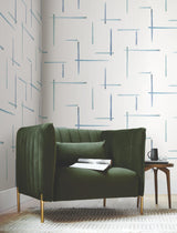 York Wallcoverings Gilded Sumi-E Blue & Glint Wallpaper