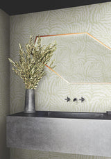 York Wallcoverings Fern Fronds Light Green & White Wallpaper