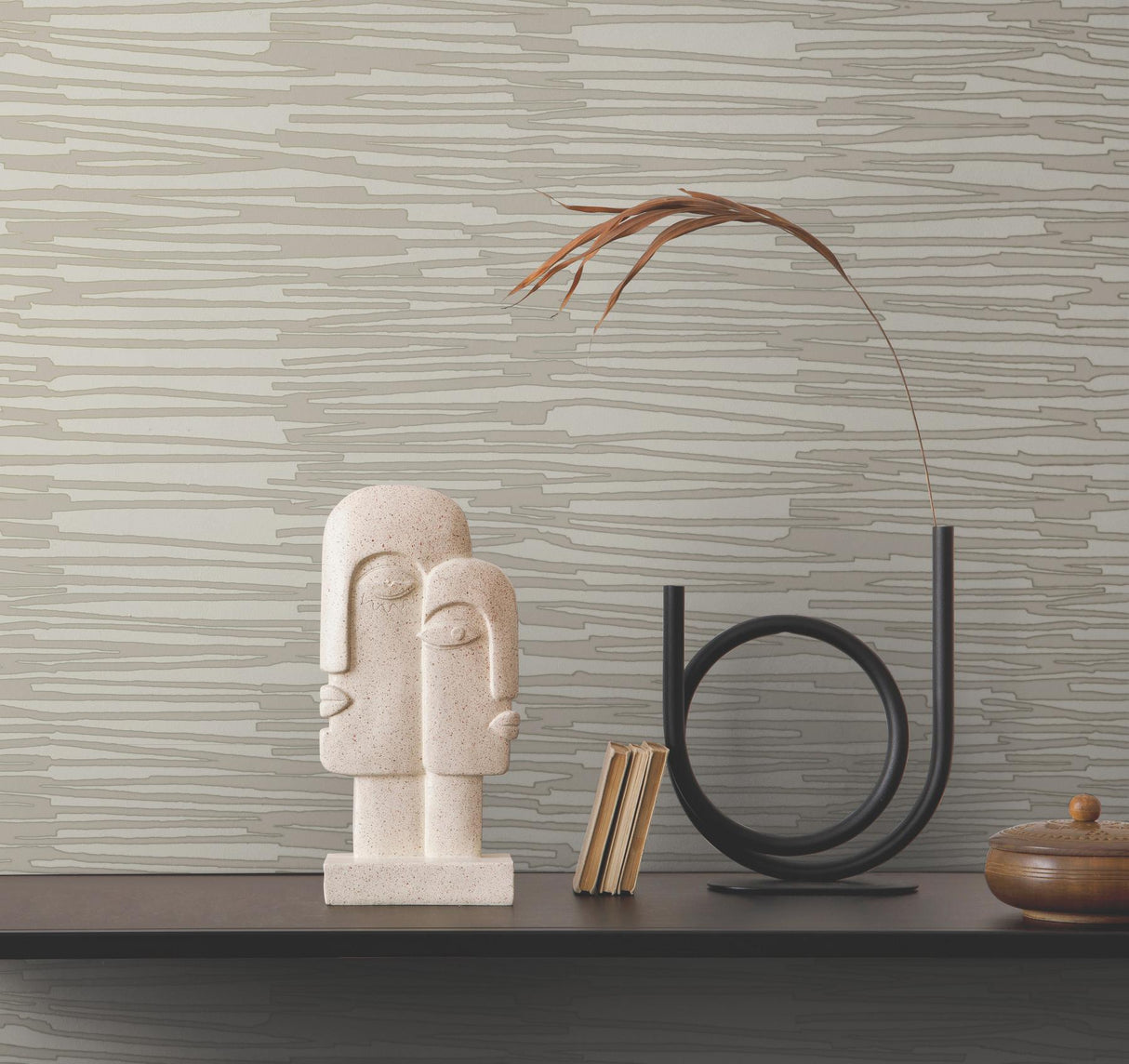York Wallcoverings Water Reed Thatch Linen & Silver Wallpaper