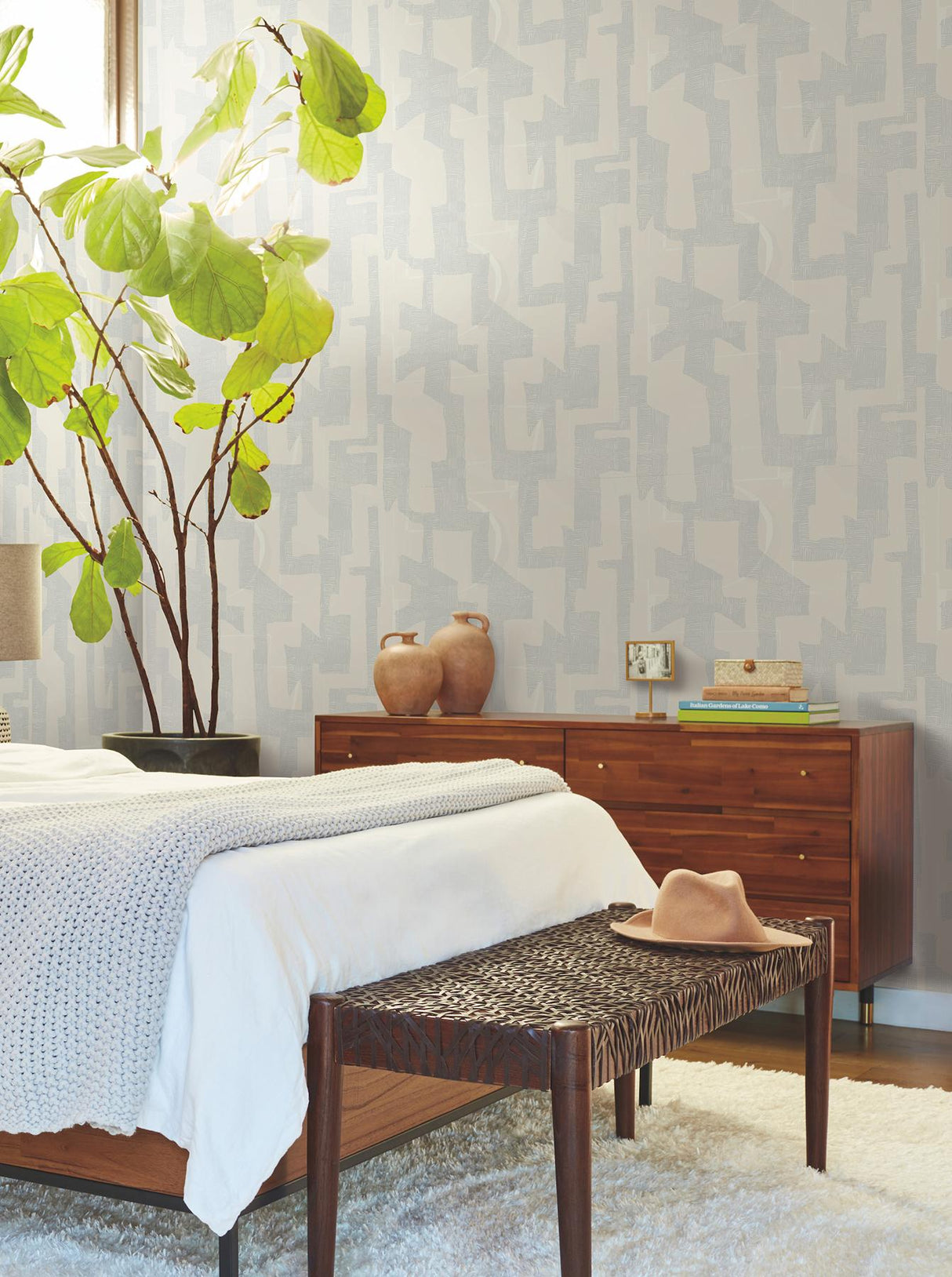 York Wallcoverings Modern Tribal Neutral & Grey Wallpaper