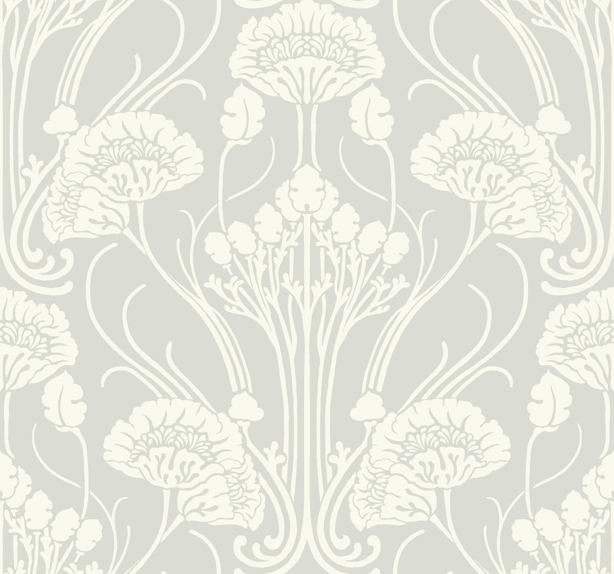 Antonina Vella Nouveau Damask Black Wallpaper