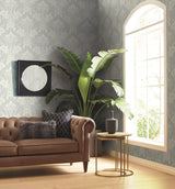 Antonina Vella Nouveau Damask Black Wallpaper