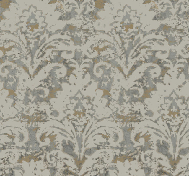 Candice Olson Velvet Crush Damask Taupe & Gold Wallpaper
