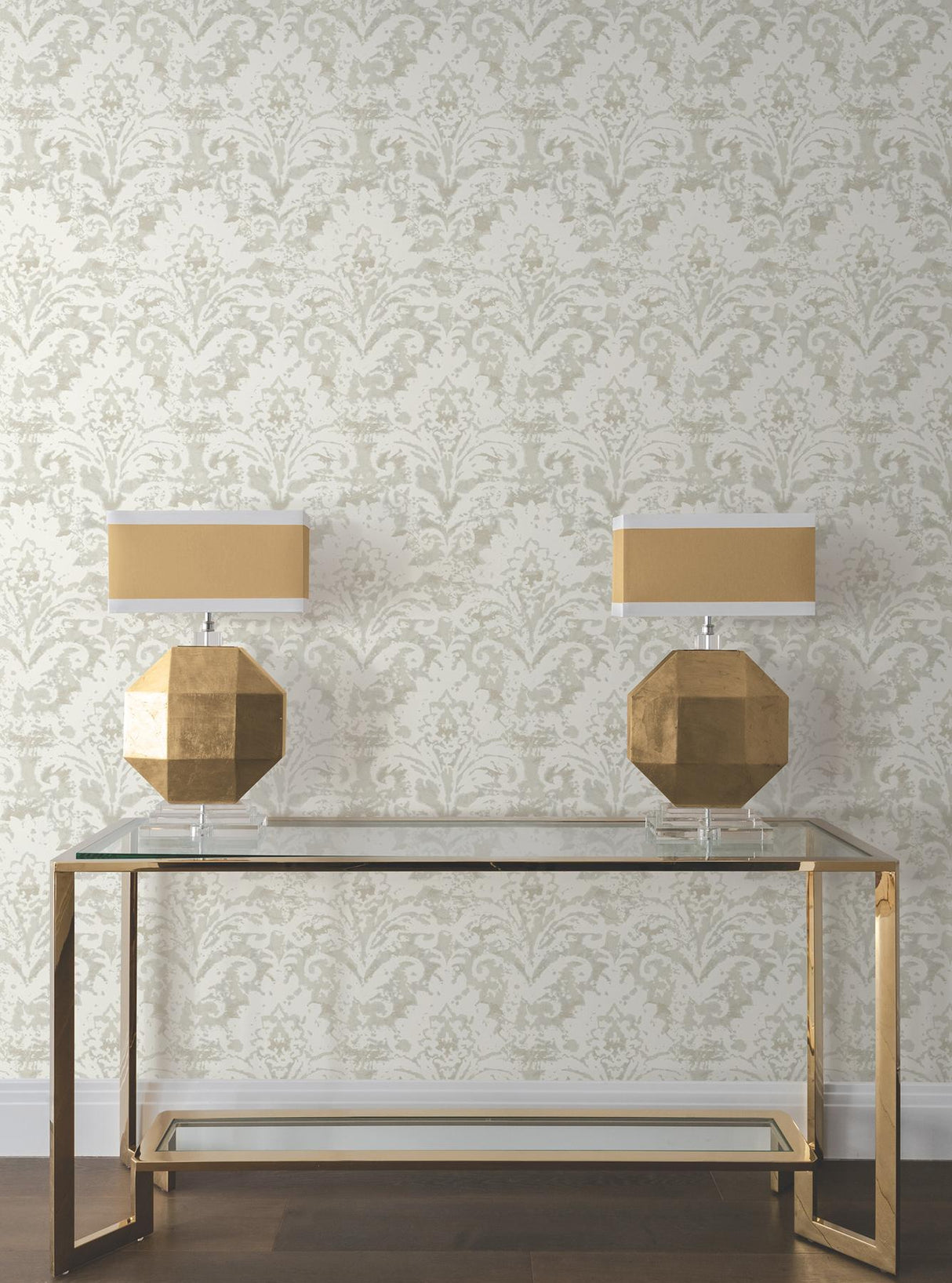 Candice Olson Velvet Crush Damask Cream & Pearl Wallpaper