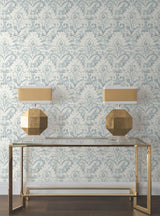 Candice Olson Velvet Crush Damask Blue & Pearl Wallpaper