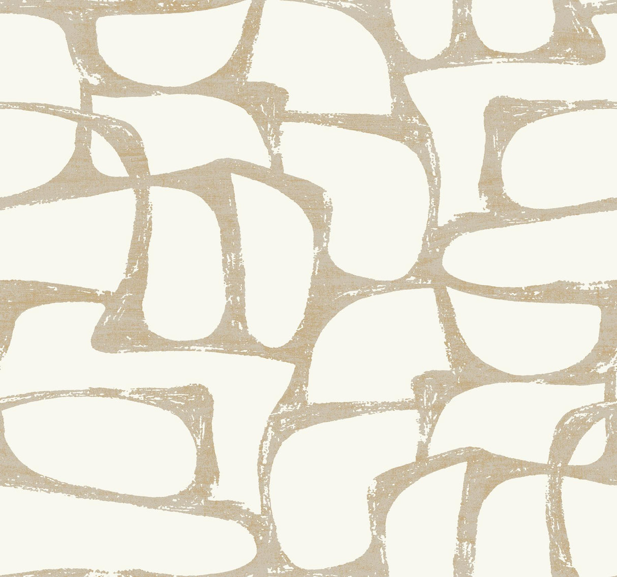 Candice Olson Craftsman Geometric White & Gold Wallpaper