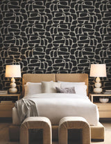 Candice Olson Craftsman Geometric Black Wallpaper
