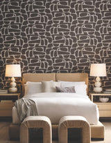 Candice Olson Craftsman Geometric Mocha Wallpaper