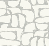 Candice Olson Craftsman Geometric White & Silver Wallpaper