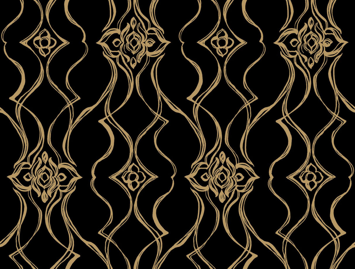 Candice Olson Pirouette Black & Gold Wallpaper
