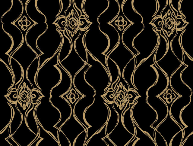 Candice Olson Pirouette Black & Gold Wallpaper