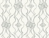 Candice Olson Pirouette White & Silver Wallpaper