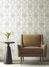 Candice Olson Pirouette White & Silver Wallpaper
