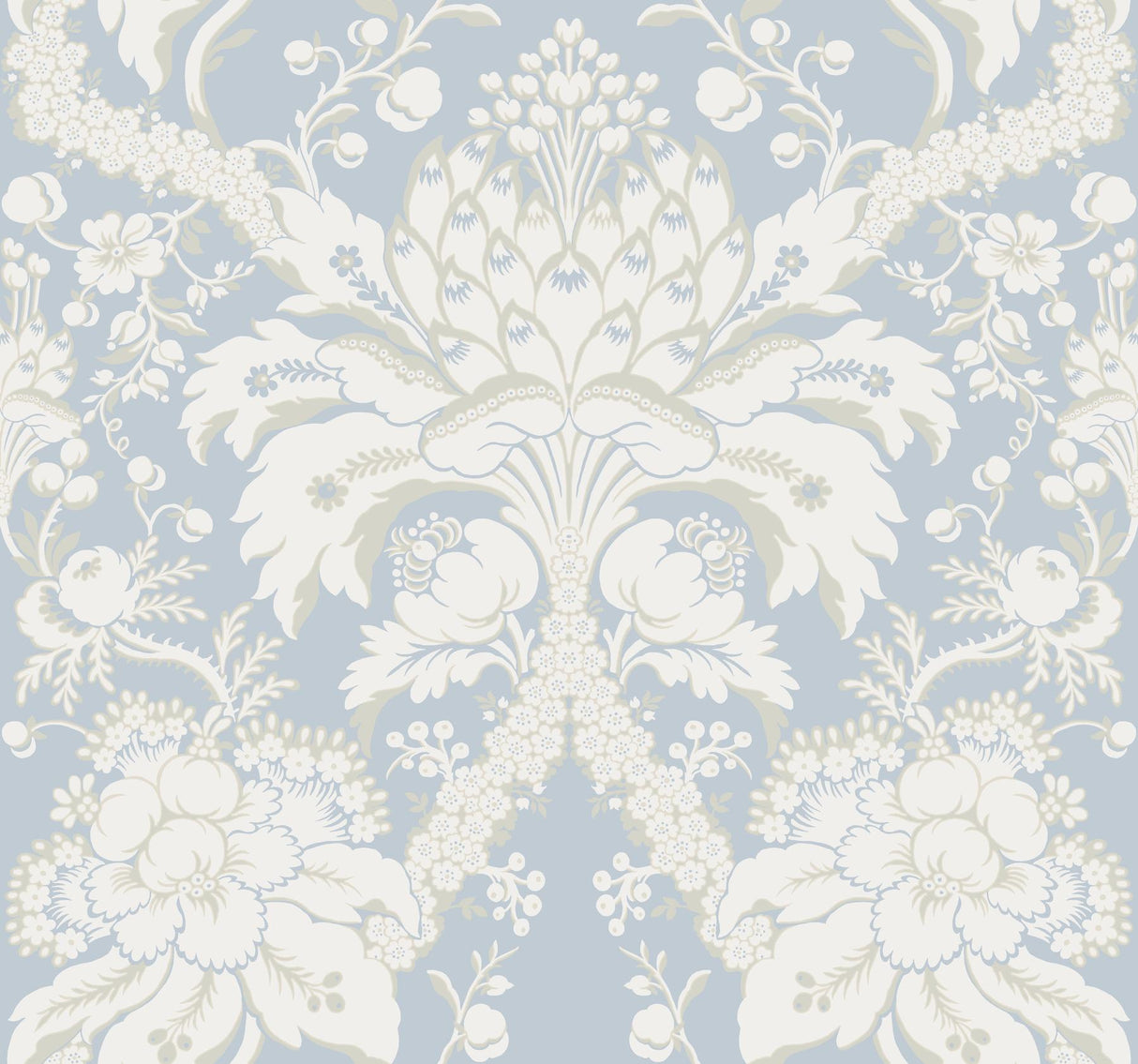 York Wallcoverings French Artichoke Dam Blue Wallpaper