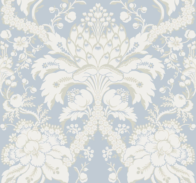 York Wallcoverings French Artichoke Dam Blue Wallpaper