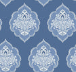 York Wallcoverings Signet Medallion Damask Blue Wallpaper