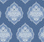 York Wallcoverings Signet Medallion Damask Blue Wallpaper