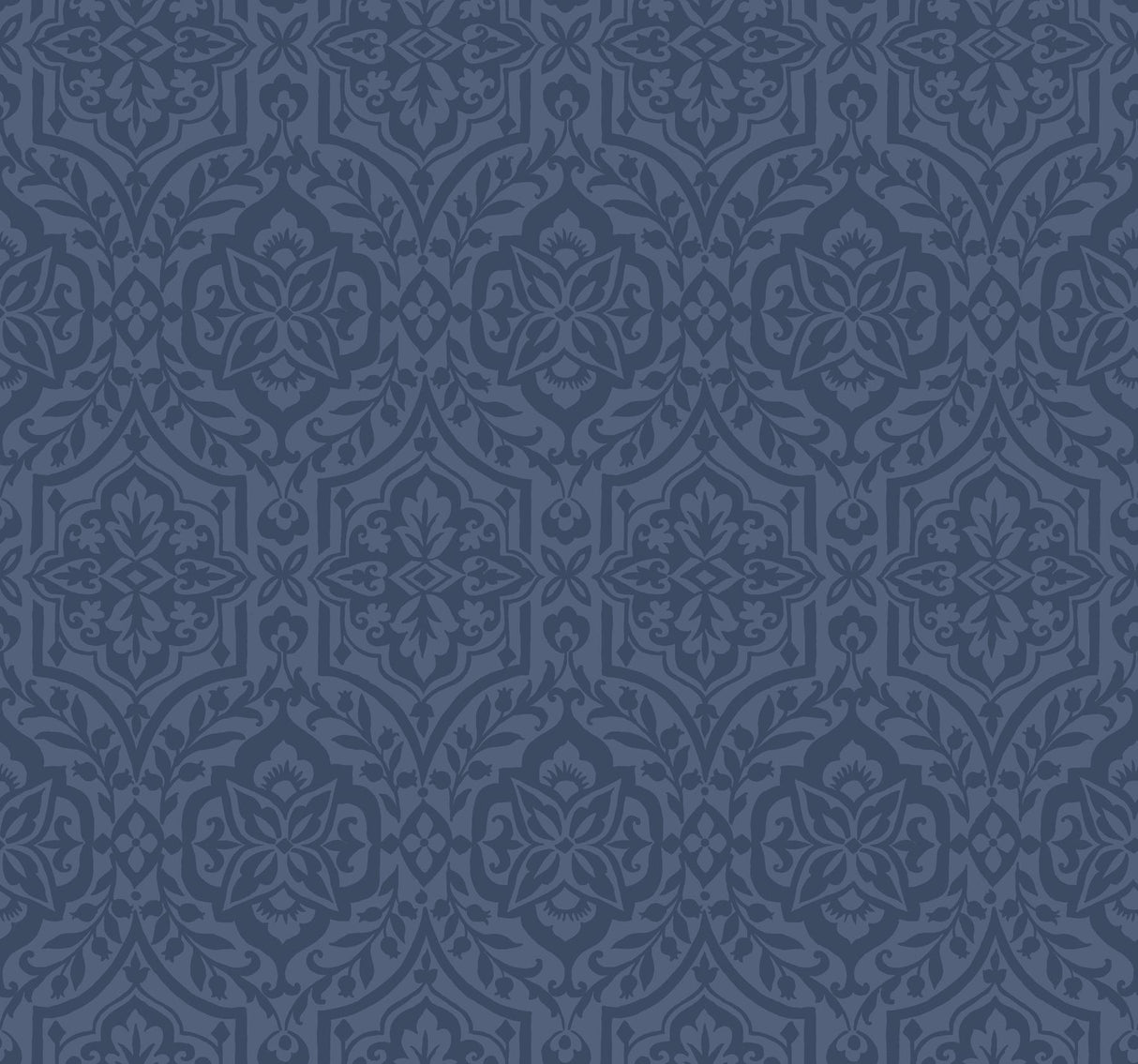 York Wallcoverings Cathedral Damask Blue Wallpaper