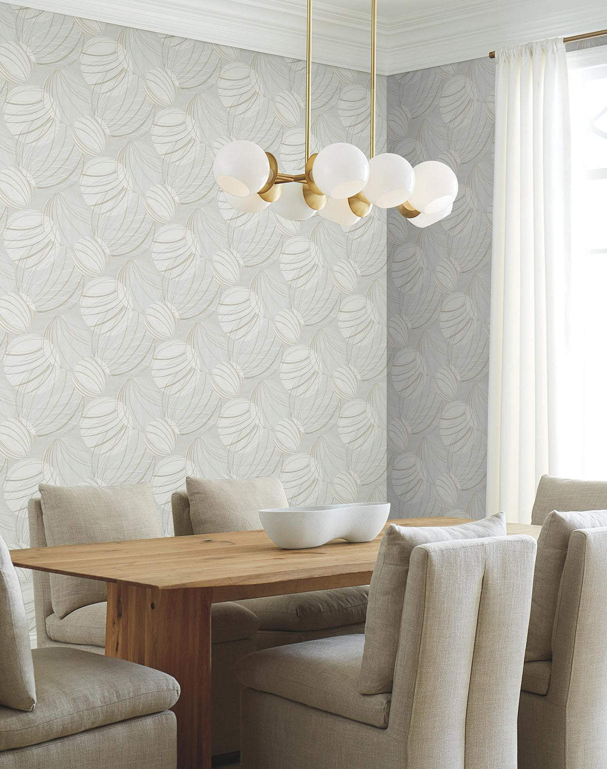 Candice Olson Floating Lanterns Light Grey Wallpaper