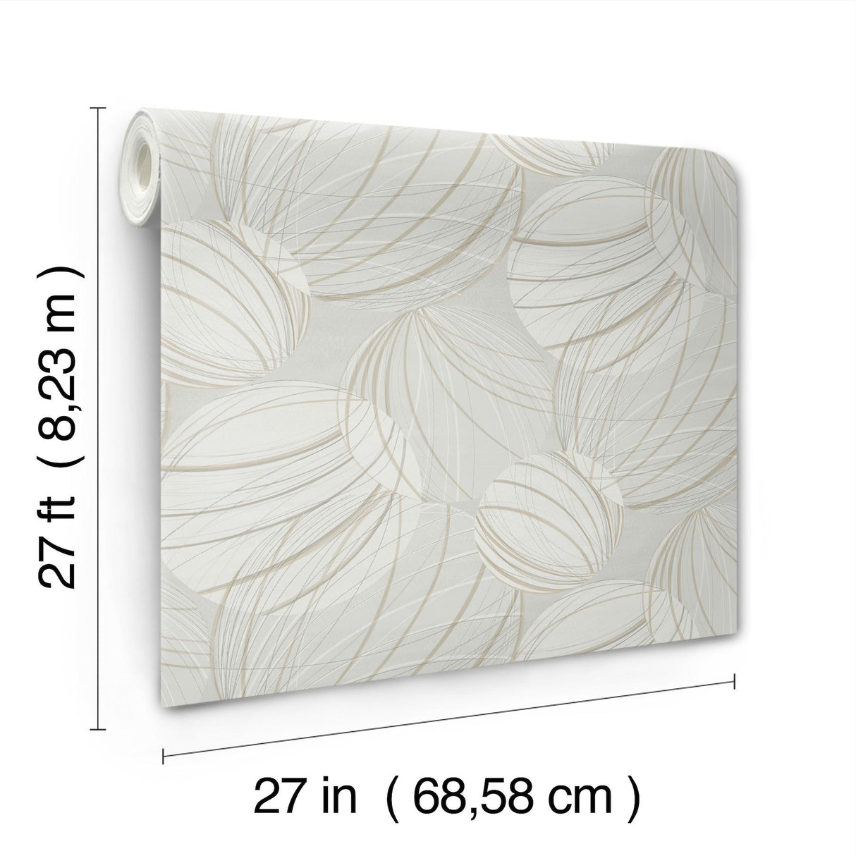 Candice Olson Floating Lanterns Light Grey Wallpaper