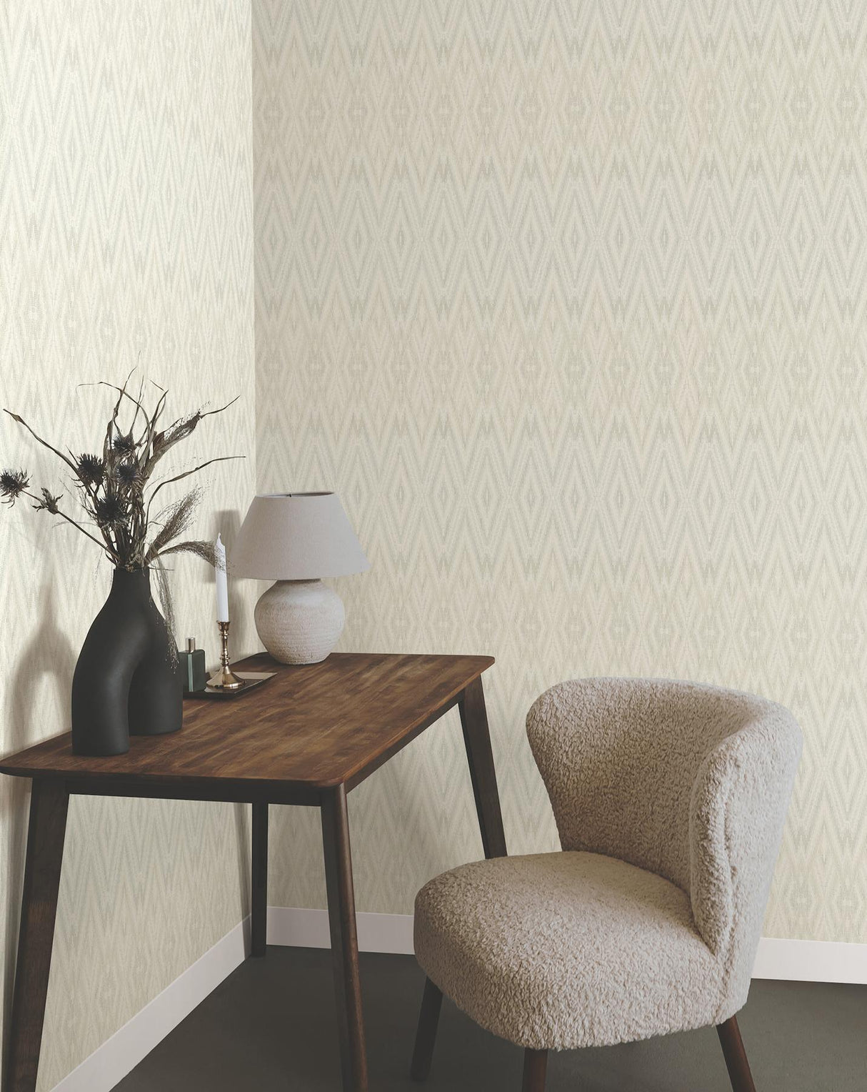 Candice Olson Diamond Marquise Light Neutral Wallpaper