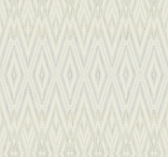 Candice Olson Diamond Marquise Blue & Neutral Wallpaper
