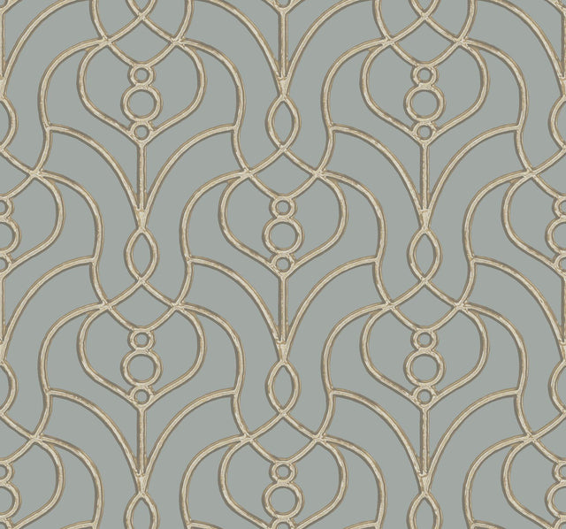 Candice Olson Divine Trellis Dusty Blue Wallpaper