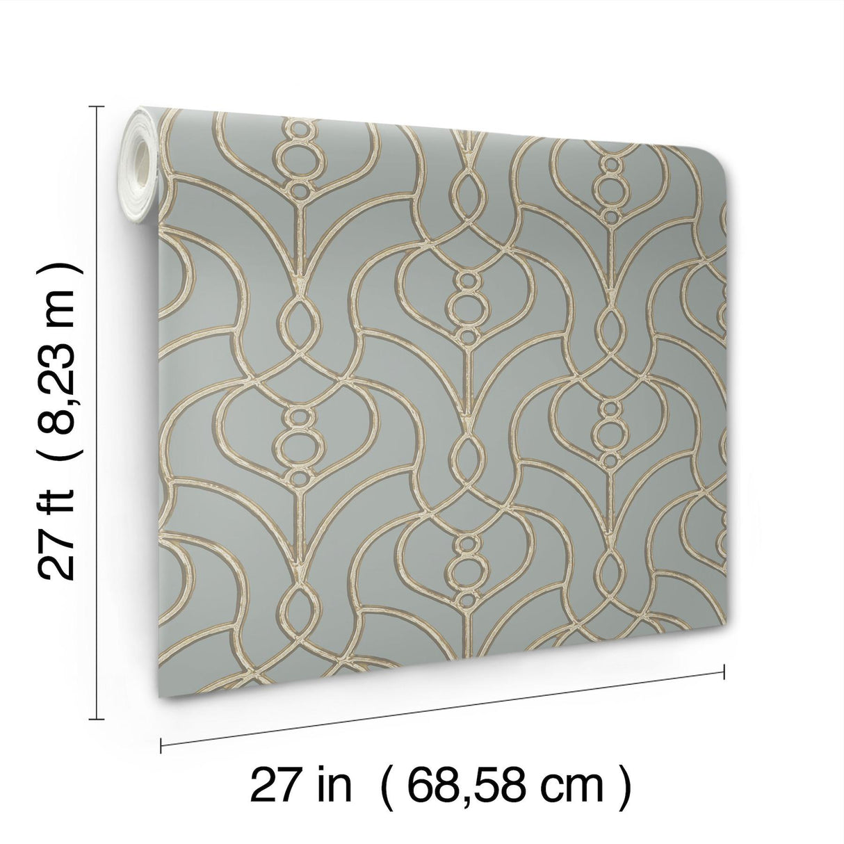 Candice Olson Divine Trellis Dusty Blue Wallpaper