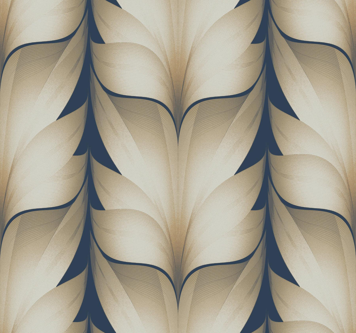 Candice Olson Lotus Light Stripe Navy Wallpaper