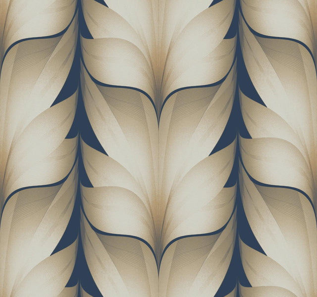 Candice Olson Lotus Light Stripe Navy Wallpaper