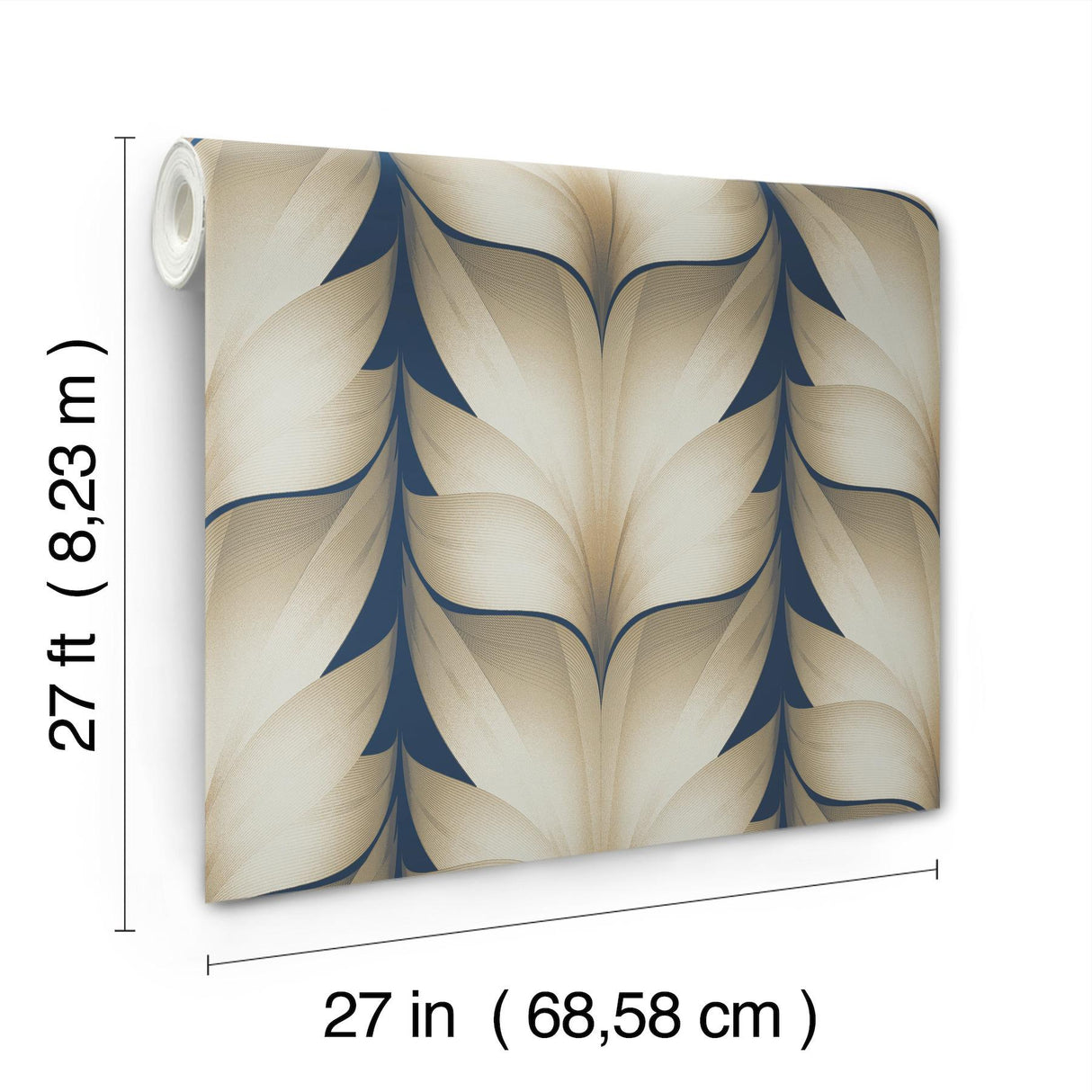 Candice Olson Lotus Light Stripe Navy Wallpaper