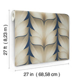 Candice Olson Lotus Light Stripe Navy Wallpaper