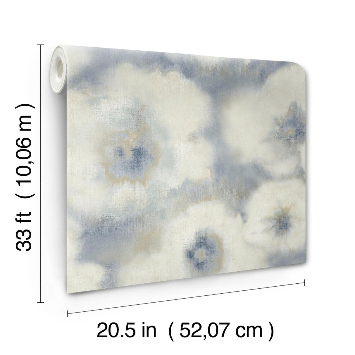 Candice Olson Blended Floral Blue Wallpaper