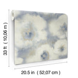 Candice Olson Blended Floral Blue Wallpaper
