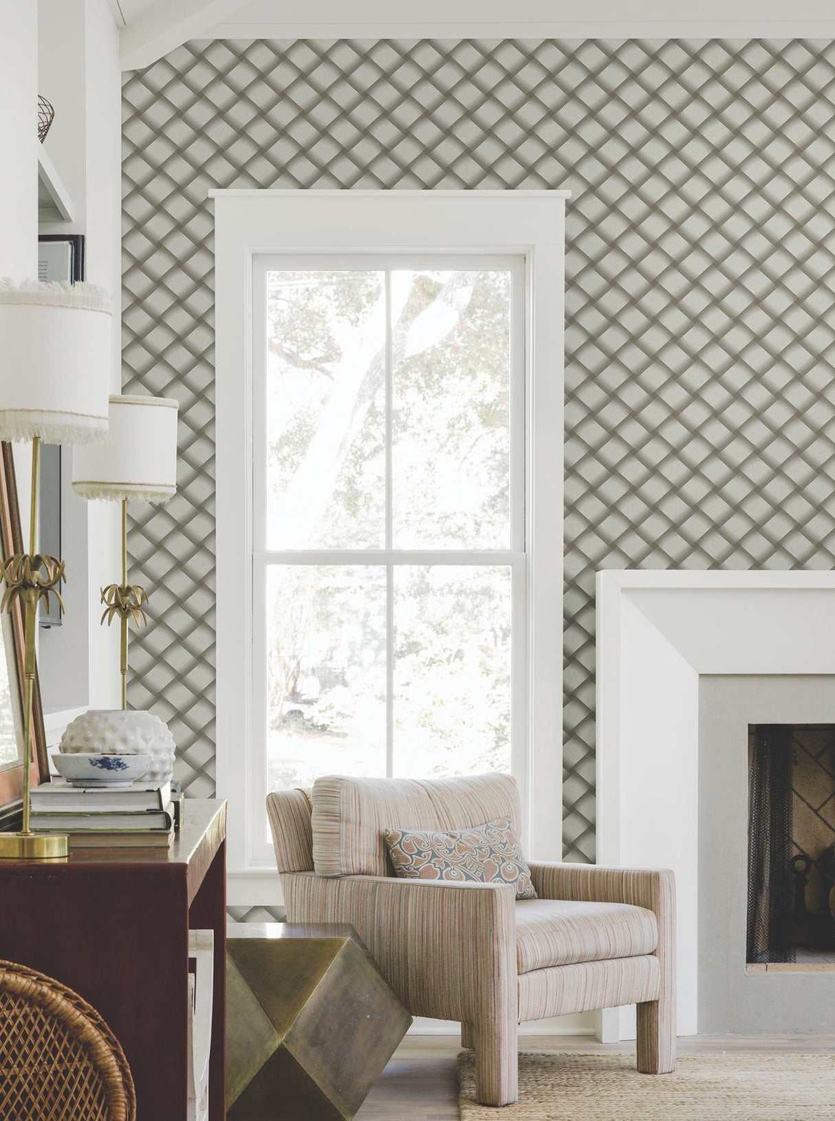 Candice Olson Bayside Basket Weave Mocha Wallpaper