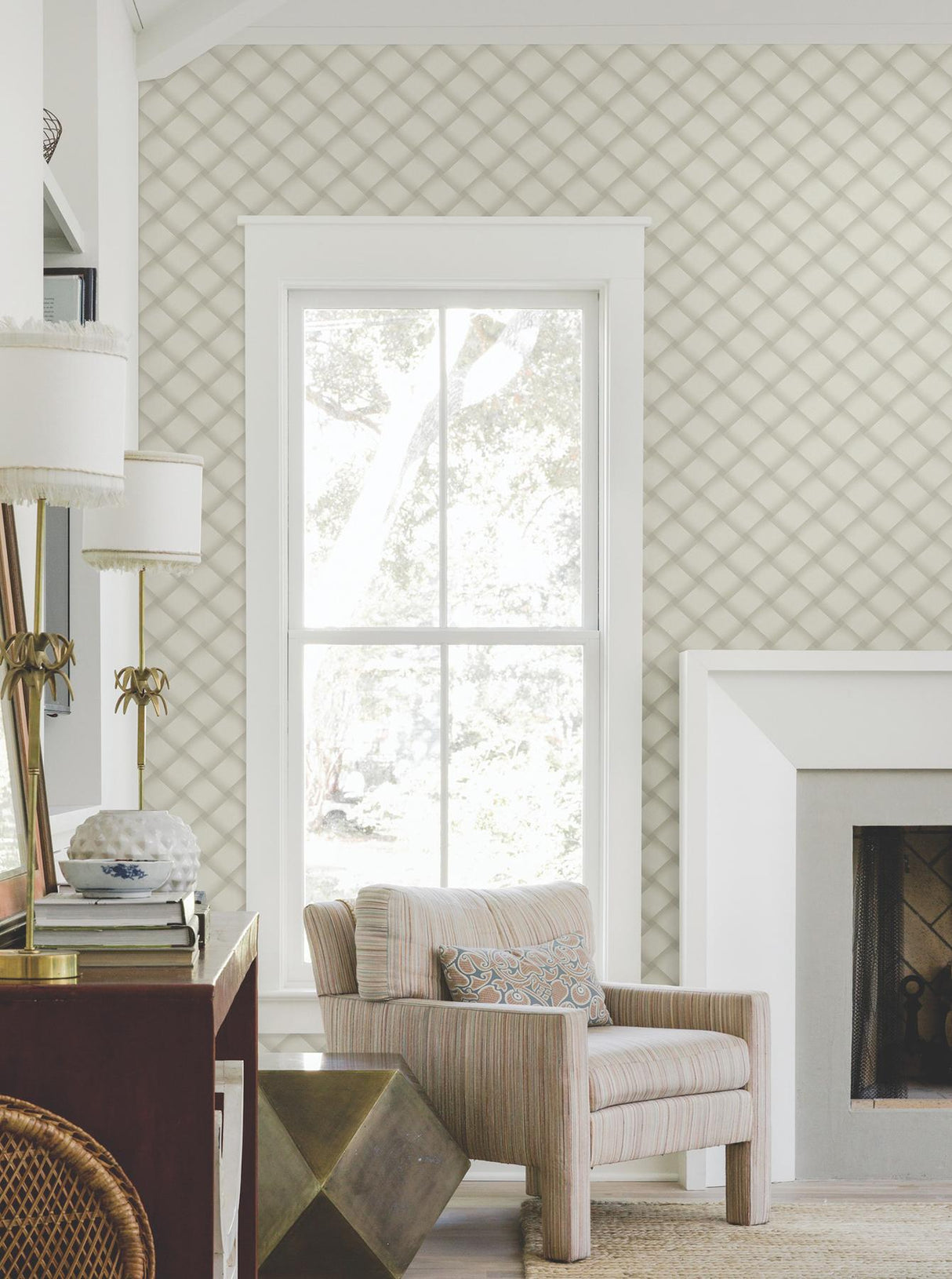 Candice Olson Bayside Basket Weave Neutral Wallpaper
