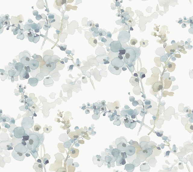 Candice Olson Blossom Fling Blue Wallpaper