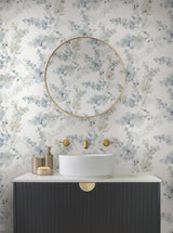 Candice Olson Blossom Fling Blue Wallpaper
