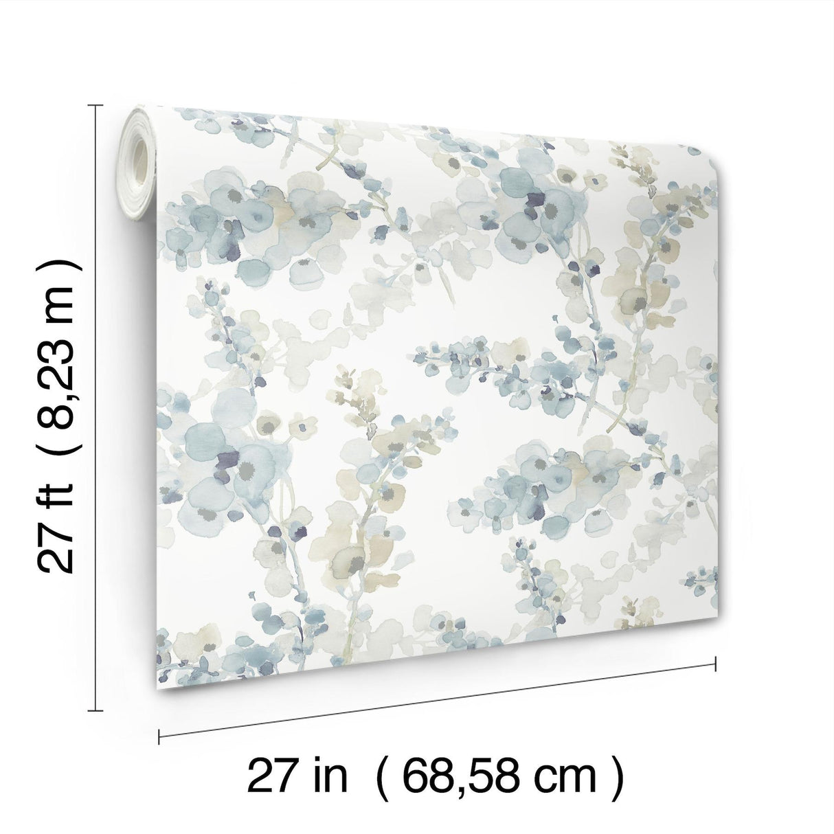 Candice Olson Blossom Fling Blue Wallpaper