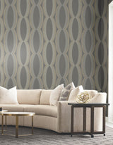 Candice Olson Progression Ogee Charcoal Wallpaper