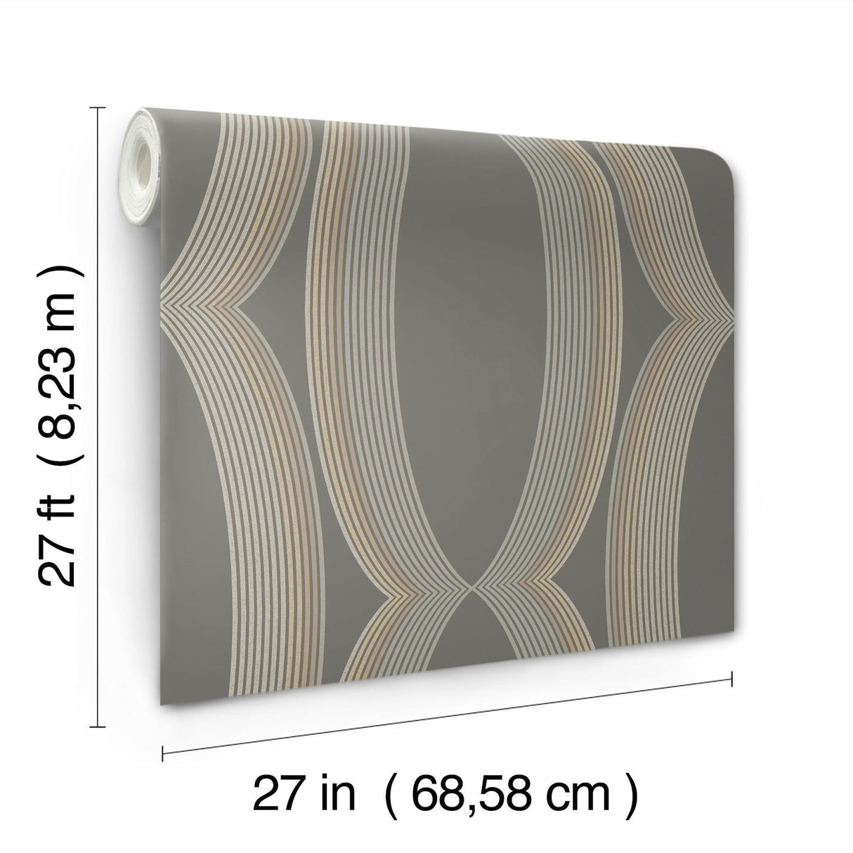 Candice Olson Progression Ogee Charcoal Wallpaper