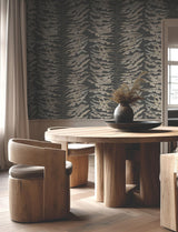 York Wallcoverings Leaf Column Black Wallpaper